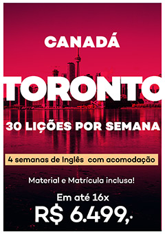 Estude em Toronto Entrada + 16x R$ 360